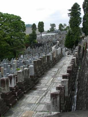 A Kyoto hillside covered in grave stones