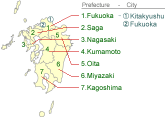 Map of Kyushu
